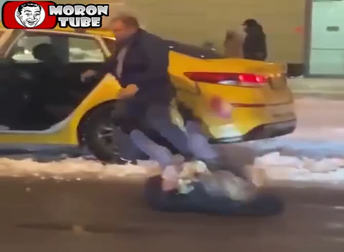 Video :Did she really believe she would smash her car into a cab to get her